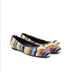 SOLD Salvatore Ferragamo Varina Striped Bow Flats